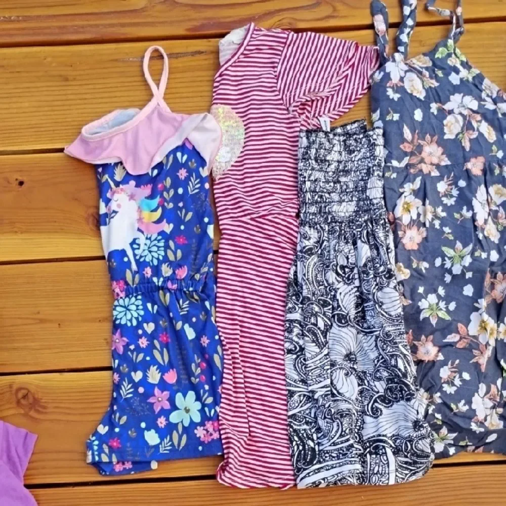 Assorted Girls' Dresses & Shorts Rompers Floral, Striped, and Patterned 6 6x